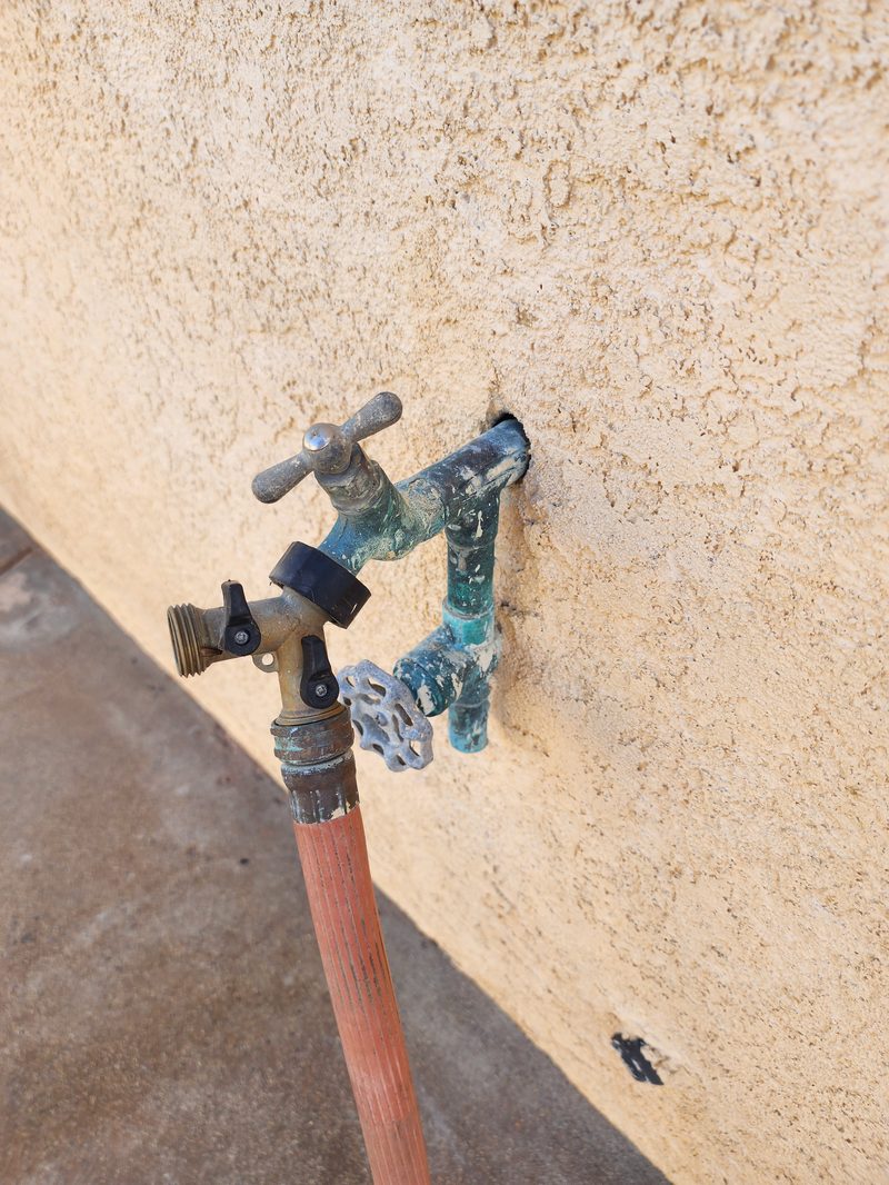 repair-service-corroded-hose-bib-replacement Heavily corroded hose bib pulled from an Orange County home after years of hard-water exposure